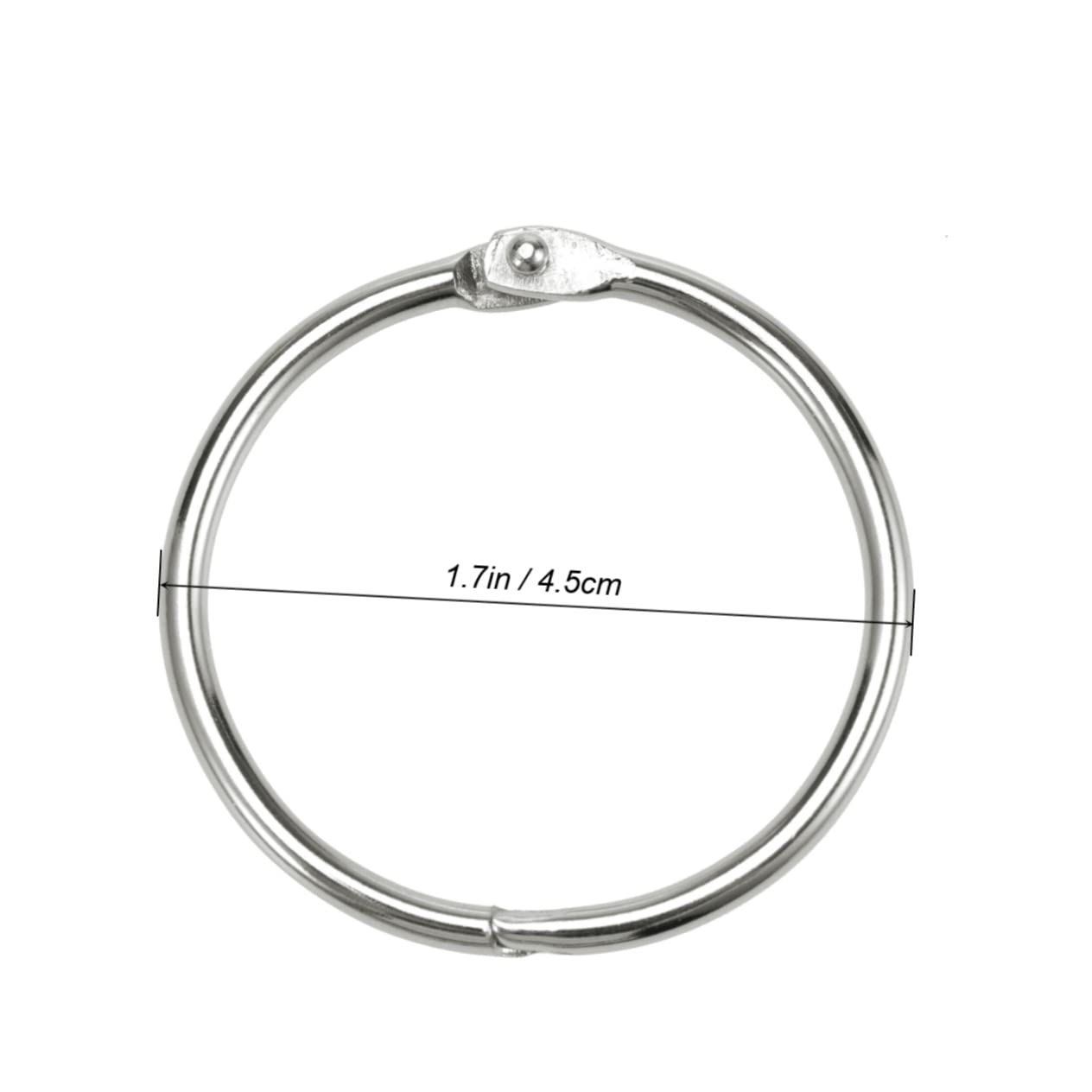 Anelli per Raccoglitore in Metallo Argento 100 Pezzi | Anelli Libro 38x45x3, 0mm, per Memo e Organizzazione Carta Foto, Formato Compatto