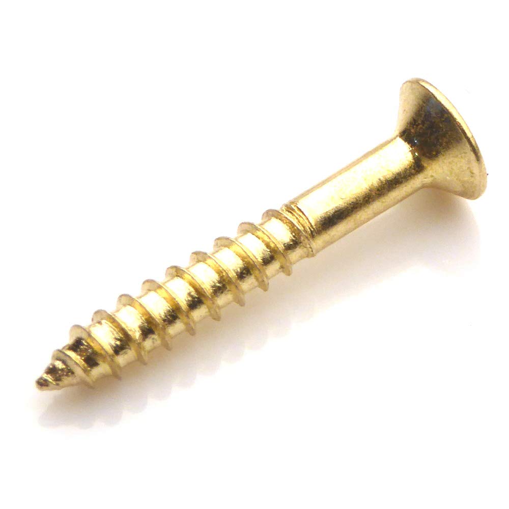 10x Guitar bridge or tremolo fixing screws countersunk head in gold 3.5mm x 25mm