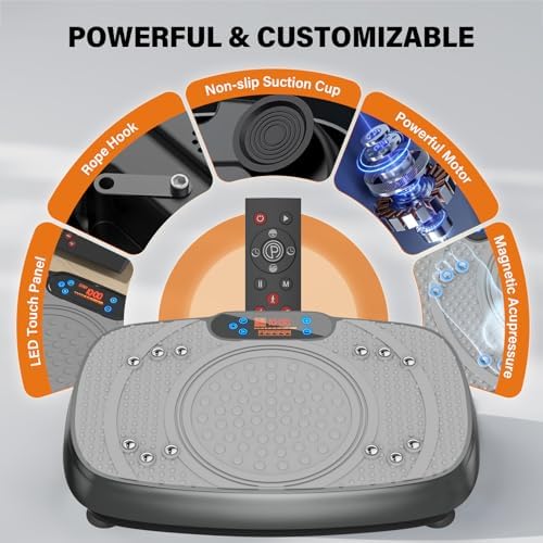 Vibration Plate Exercise Machine: TISSCARE Weight Loss and Lymphatic Drainage Vibrating Plates, Whole Body Workout Sculpting Platform for Home Fitness Fat Burner for Women Men 4 51R+LZP89oL. AC