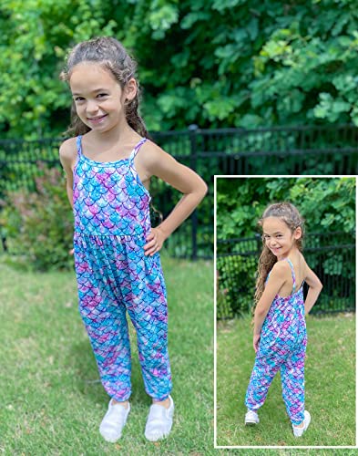 Vieille Girls Size 7 Clothes Mermaid Outfit Romper One Piece Kids Sleeveless Jumpsuit Summer Beach Outfit Pants Size 7-8 #TOP2