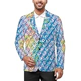 Colorful Bubble Wrap Men's Classic Fit Suit Two Button Novelty Printed Casual Stylish Blazer