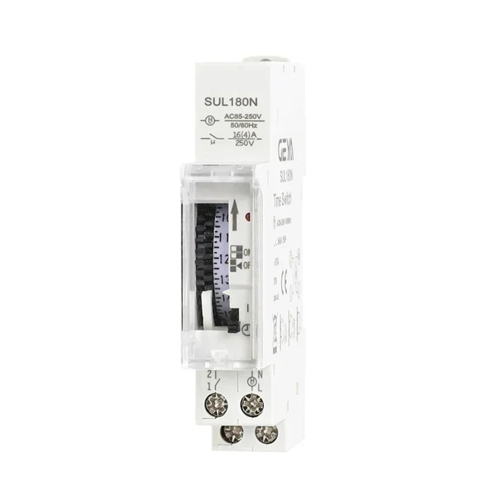 Temporizador eléctrico programable SUL180N de 24 horas, 110 V, 220 V, 16 A, con batería, for riel DIN.