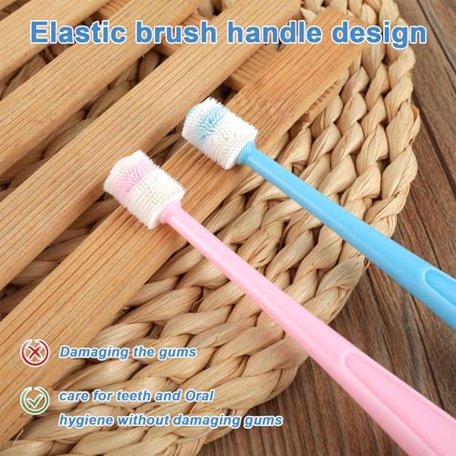2 Pcs Small Dog Toothbrush Cat Tooth Brush 360 Degree Soft Silicone Pet Toothbrush Tiny Toothbrush Cat Dental Care Puppy Dogs Pet Tooth Cleaning Kit Deep Clean for Small Dog & Cat (Pink+Blue) 2 Pcs Small Dog Toothbrush Cat Tooth Brush 360 Degree Soft Silicone Pet Toothbrush Tiny Toothbrush Cat Dental Care Puppy Dogs Pet Tooth Cleaning Kit Deep Clean for Small Dog & Cat (Pink+Blue)