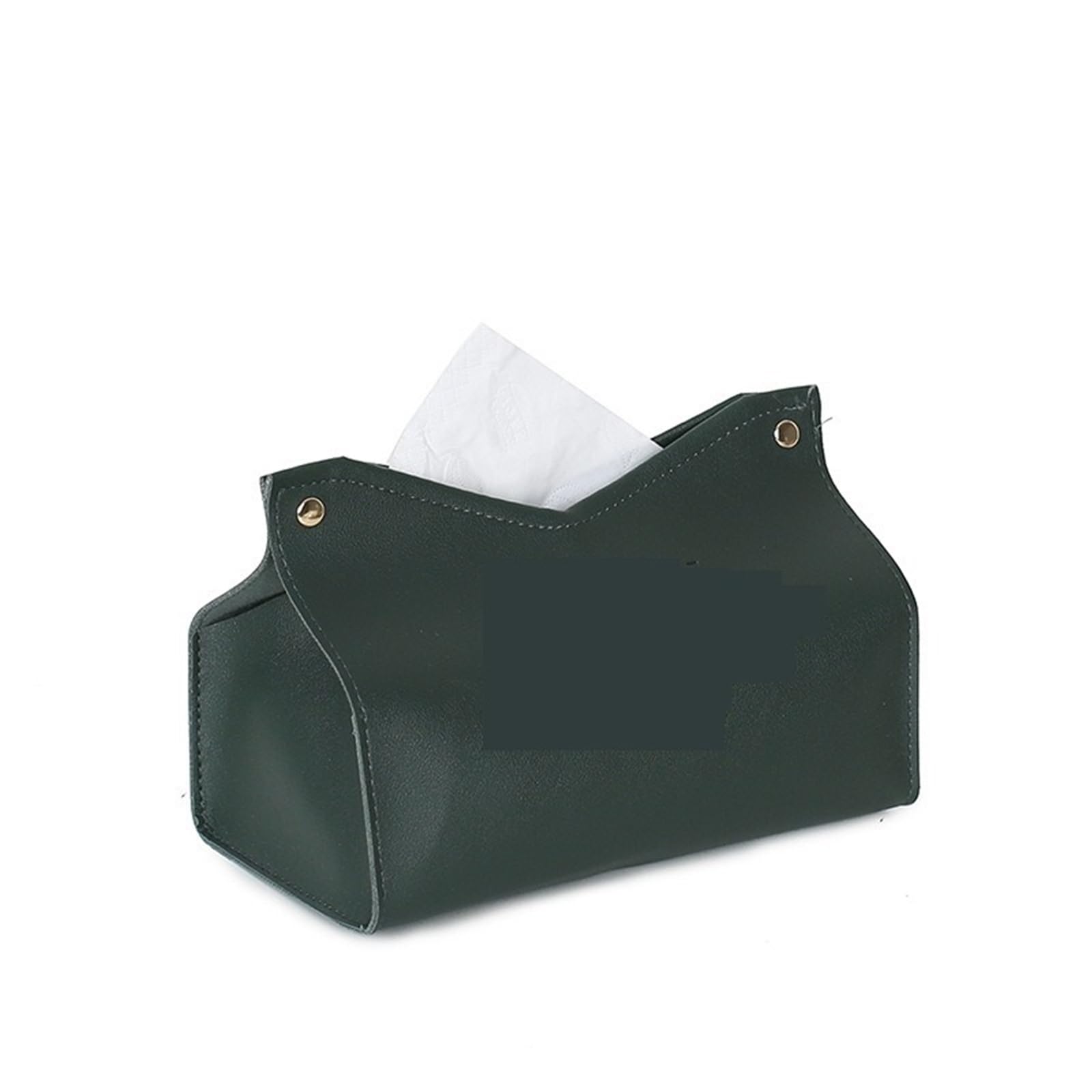 Tissue Box Leather Tissue Box Space Saving Multi Purpose Storage Holder For Living Room Kitchen Vehicle(Green)