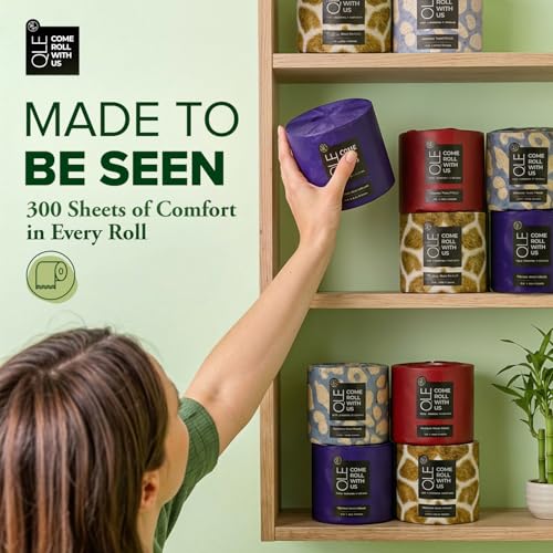 Image of QLE Bamboo Toilet Paper, 8 Pack, 3-Ply, 300 Sheets Per Roll, Organic, Chemical-Free, Hypoallergenic, Bamboo, Compostable, Septic Safe, FSC Certified