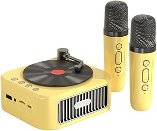 Feriany - Altavoz Bluetooth 5.3 retro con 2 micrófonos altavoz Bluetooth portátil de estilo Phono 18º siglo sonido estéreo de 360° vinilo Record B