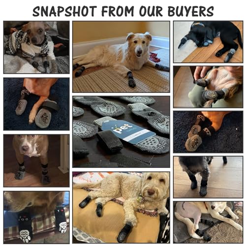 SCENEREAL Meias antiderrapantes de dois lados para pavimento quente/frio, sapatos de cachorro antide