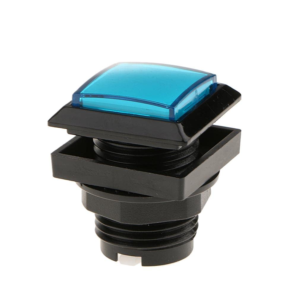 SDR 33mm Square Game Machine Arcade Push Button + LED Illuminated Switch DC12V Blue-image-41