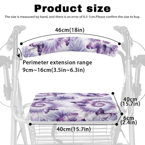 Image of Batik Butterfly Accessories for Rollator Walkers Pattern Soft Rollator Walker Seat and Backrest Covers Easy to Install Walkers Seat Covers for Seniors Women Men