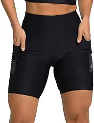 Bermuda Flora Ciclista Com Bolsos Laterais e Cintura Alta Feminina Moda Fitness