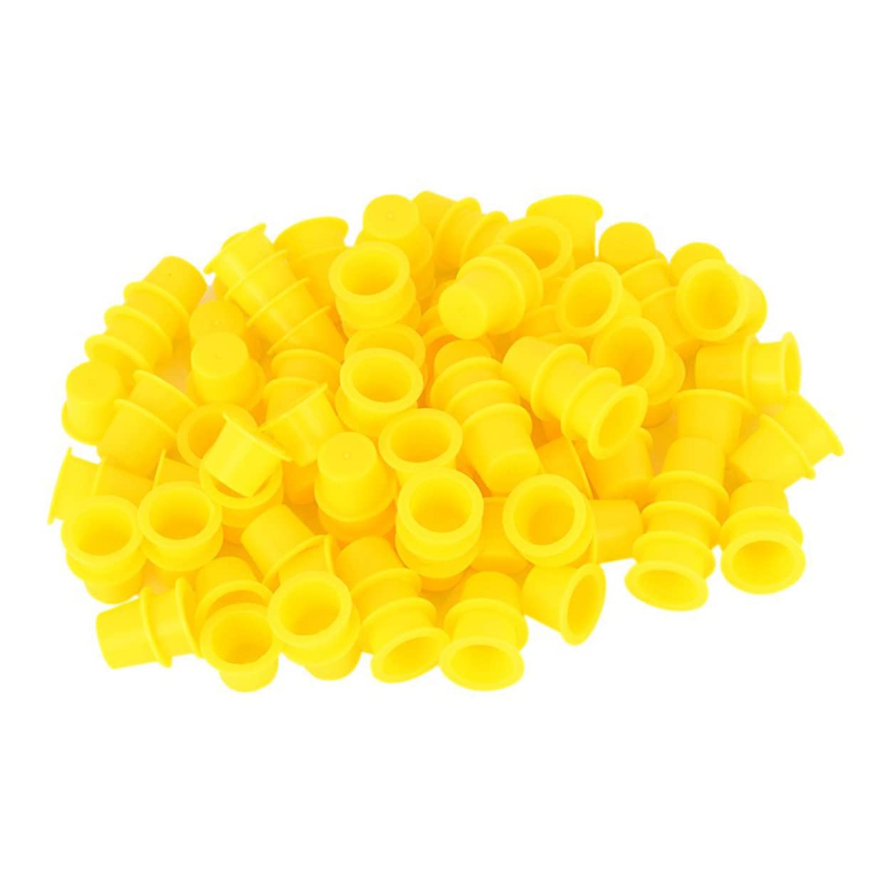 FOMIYES Tattoo Ink Caps Cups 100pcs Disposable Plastic Ink Cups for Eyebrow Makeup Permanent Supplies Kit