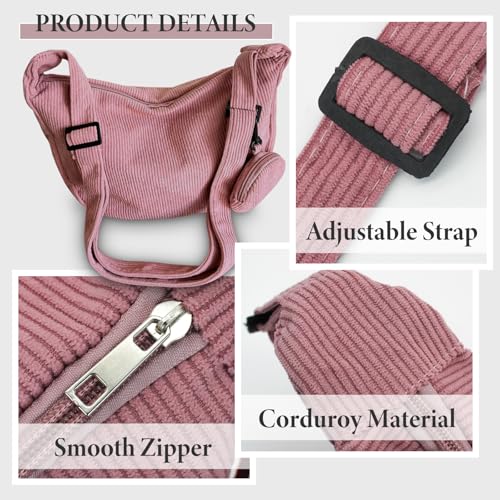 Andiker Crossbody Bag for Women, Large Capacity Canvas Shoulder Bag with 1 Small Bag Trendy Cross Body Bags for Daily Use3