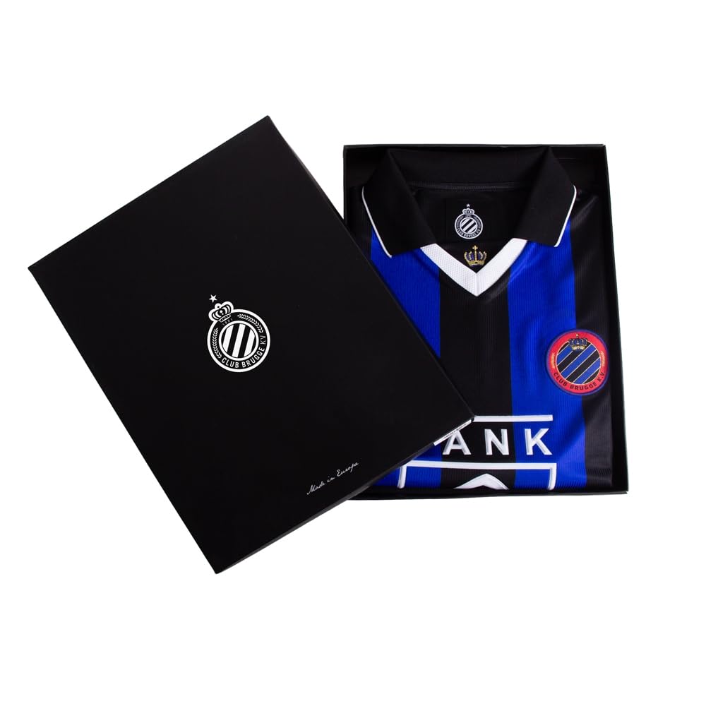 Copa - Camiseta de Fútbol - Hombre - Club Brujas 1998/99 - Retro - Manga Larga - Negro/Azul - 100% poliéster