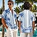TOADDITDO Blue Palm Ocean Wave Print Mens Shorts Sleeve Shirt &Womens Sleeveless Flowy Tunic Dress Summer Beach Couples Matching Outfit His and Her Shirts or Dress Pockets