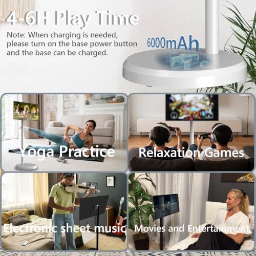 Image of 21.5 inch FHD Portable Smart TV on Wheels, Android 13 OS,4GB+64GB (White)