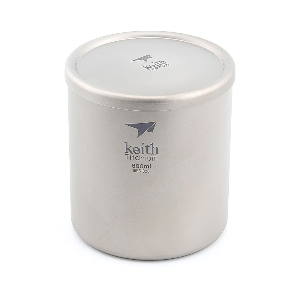Keith 220 ml / 600 ml Titan Becher Saugnapf Doppelwandig Ultraleicht Titan Becher Tassen Leichte Tragbare Camping Wandern