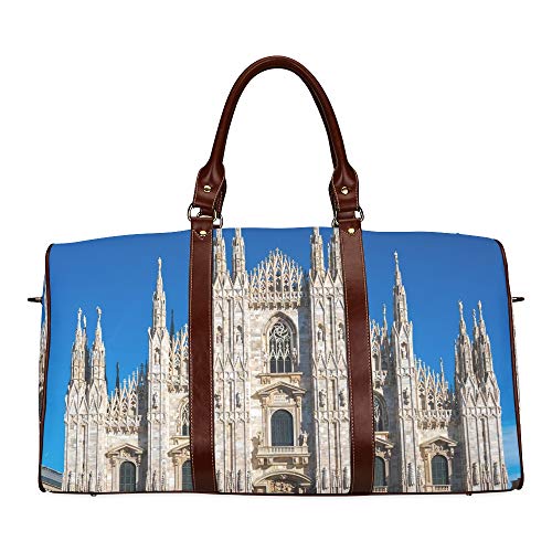 Teen Girl Duffel Bag Unusual Beautiful Milan Cathedral Waterproof Microfiber Leather Carryon Bag Men Bags Travel Kids Tote Bag Travel Bag For Kids Organizer Travel Bag