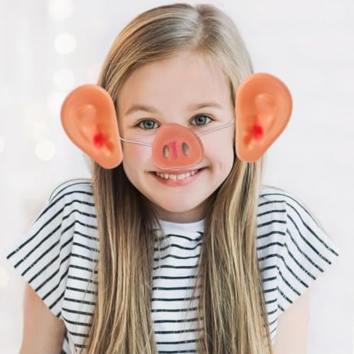 LiJuanWang 2 Stück Halloween Schweineohren,Riesige Falsche Ohren Schweineohr Pixie-Ohren Kind-lustige Geschenke,Für Halloween Und Cosplay Realistische Schweineohre
