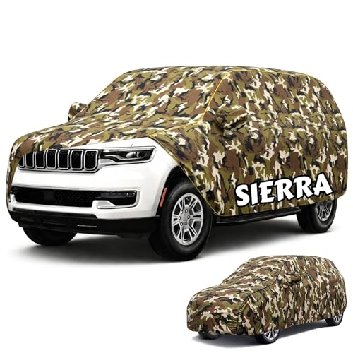 Image of Perfect Waterproof Car Cover Custom fit for Sierra Cover (All Models & Varrient) 2021-2026 | 6 Layers All Weather Waterproof Sun Rain UV Dust Protection Outdoor Indoor Full Car Covers - Jungle