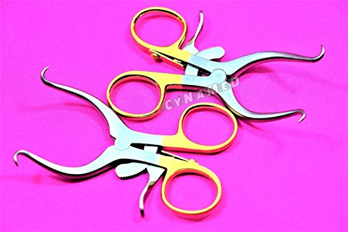2 Premium Gold Ring Pediatric Gelpi Retractor 3.5