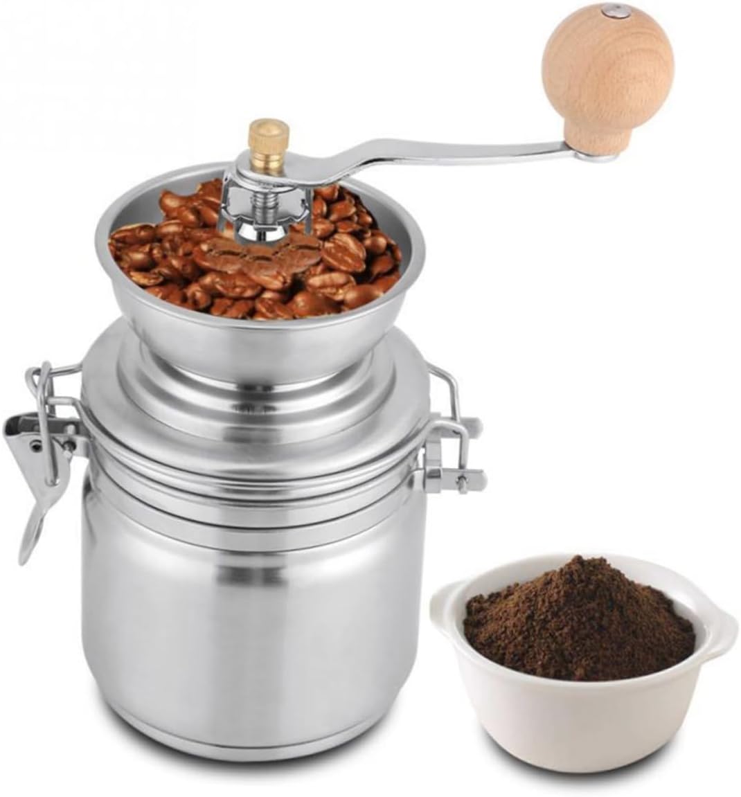 Manual Bean Mills Machine Stainless Coffee Grinder Conical Burr Pepper Spice Mills for Kitchen