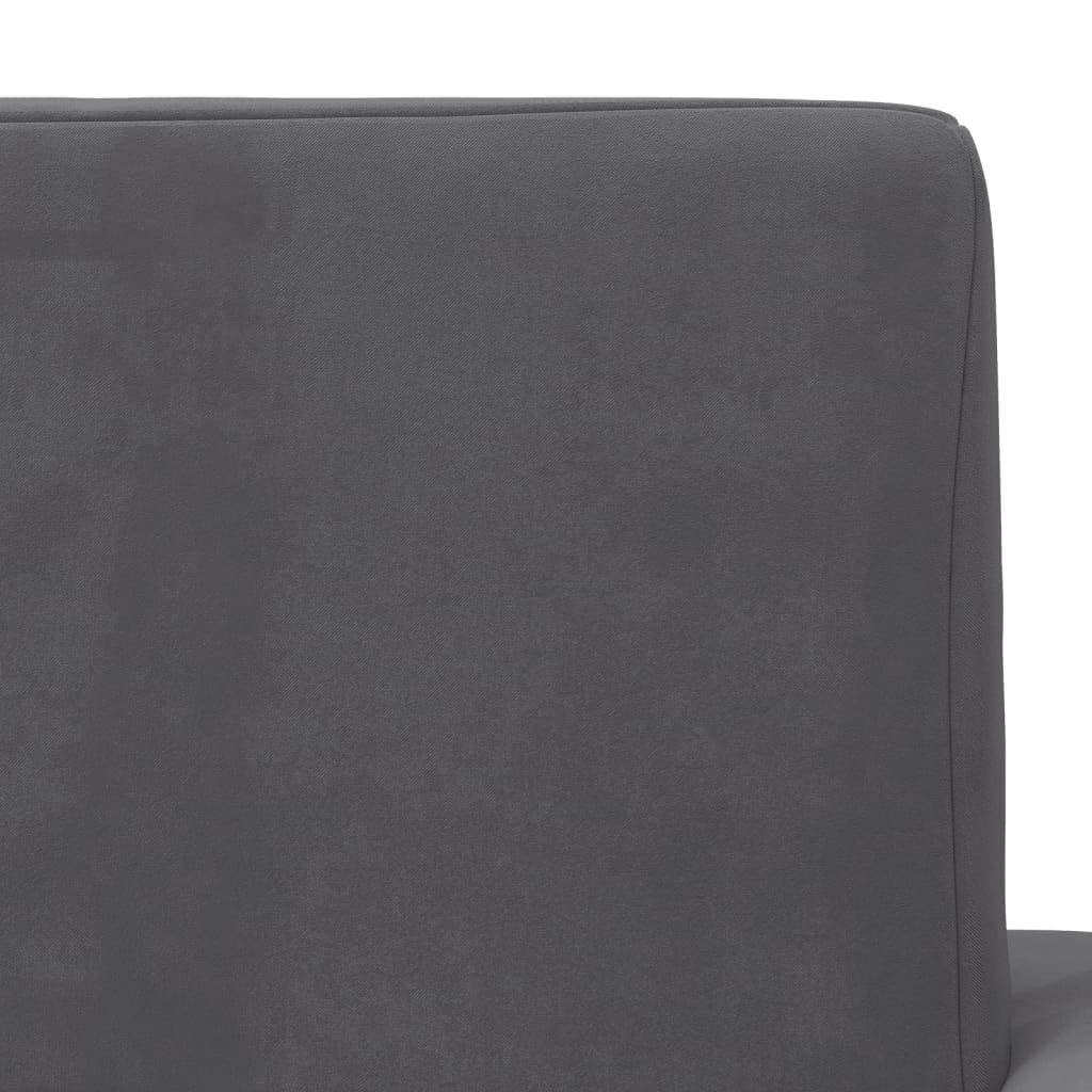vidaXL Sofá Cama de Niños 2 Plazas, Sillón con Reposabrazos, Mini Sofá Infantil, Sofá Cama para Dormitorio Sala de Juegos, Felpa Suave Gris Antracita