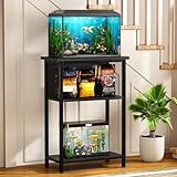 BSONE 5-10 Gallon Fish Tank Stand, Small Aquarium Stand Shelf, 0.71" Thickened Tabletop, 20.5" W×11" D ×31" H , Black
