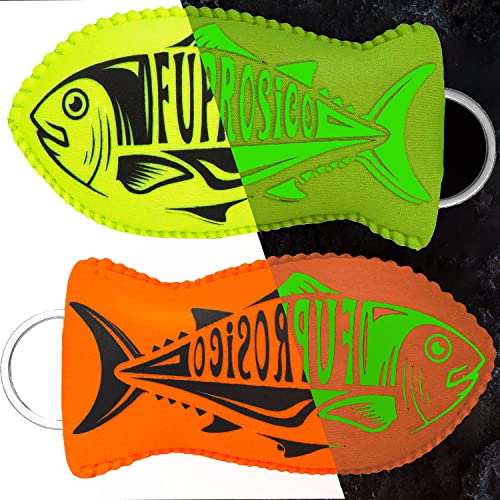 Image of 2 Pack Boat Key Float, Glow in the Dark Floating Keychain for 5-6 Boat Keys,100% Waterproof Key Floats,Strong Buoyancy,Floating Key Ring,Green & Orange