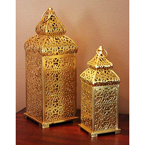 Vela Lanterns Large Golden Temple Moroccan Lantern Lamp Decorative Candle Holders For Ramadan Decorations thumb #5