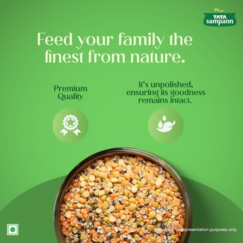 Image of Tata Sampann Unpolished Mix Dal, 500g, Select Grains, Mix Of 5 Lentils (Toor, Chana, Masur, Moong, & Black Urad Split), Rich in Protein & Fibre, Chef Recommended