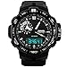 Produktbild Qqzmd 1470 Herrenuhr, Smart Outdoor Sports Multifunktionswoche Licht Doppelanzeige Elektronische Uhr Student (Schwarz) 3259 (Color : A)