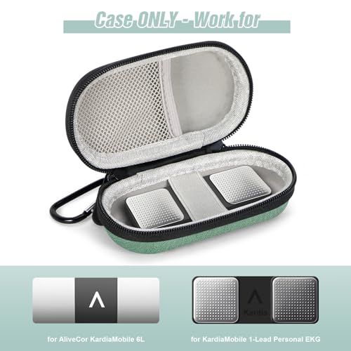Image of Small Carrying Case for Kardiamobile EKG Monitor - Hard Portable Travel Case Storage Pouch Bag for Apple Airpods, Earpods, Wireless Earbuds, Wired Earbuds, IEM Earphone, in-Ear Monitor, USB Cable