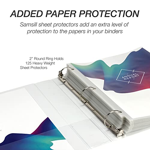 Samsill Economy 2 Inch 3 Ring Binder, Made In The Usa, Round Ring Binder, Customizable Clear View Cover, White, 4 Pack (Mp48567) #TOP6