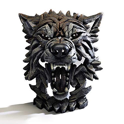 Figura Decorativa Retoño Lobo 13.98 Pulgadas Gris y Blanco