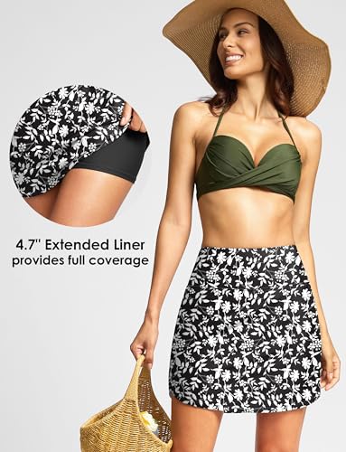 Image of Viodia Women's 18 inch /20 inch Long Swim Skirt High Waisted Modest Swimsuits Skirt Bathing Suit Tummy Control Swim Bottoms