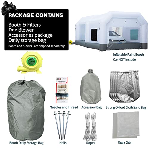 Gorillaspro Portable Inflatable Paint Booth 21X13X9Ft,Inflatable Spray Booth With 1100W Blower,Upgrade Air Filter System Environment Friendly,More Durable Portable Spray Painting Tent #TOP6
