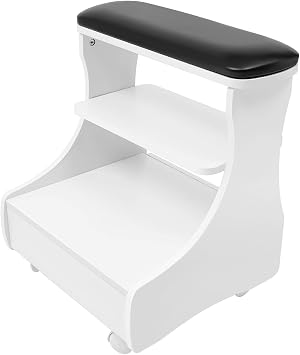 Portable Foot Rest Pedicure Manicure Furniture, Trolley for Foot Bath, Footbath Stool with Wheels, Multi-Functional Beauty Tool Spa Cart for Beauty Salon or Nail Tech Spa Black, Normal