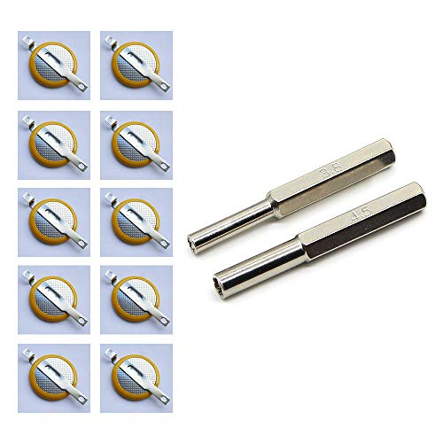 YXZHENG 3V CR1616 Batteries Tabs with 3.8mm & 4.5mmSecurity Screw Bit for Game Boy, GBA, and GB Color (10XCR1616)