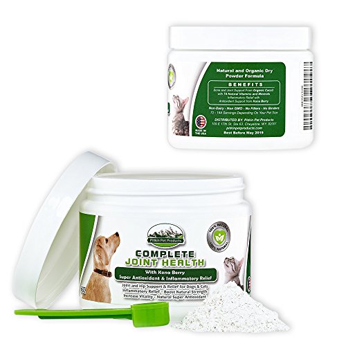 All-Natural Joint & Hip Supplement for Dogs & Cats Glucosamine, Chondroitin, MSM, Caco3 with 74 Minerals, Kona Berry Pain Relief For Your Pets Joints Hips Made At USA FDA Inspected Facility (1 pc)