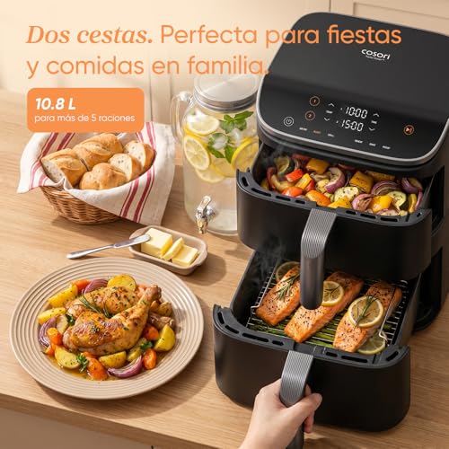 Miniatura 2 de Cosori Freidora de Aire 10,8 L Turbo Tower, Doble Cesta Vertical
