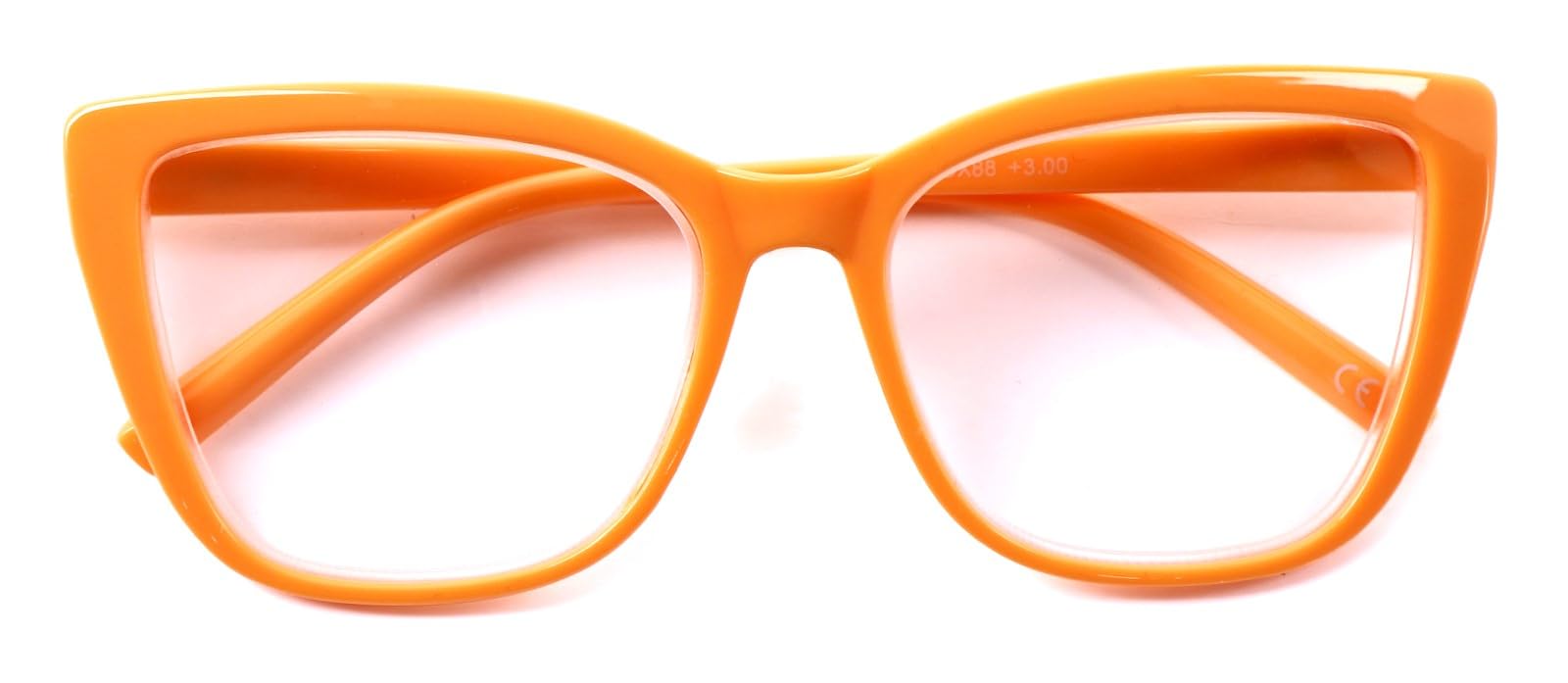 Fads & Fashions Women's Apricot Cat Eye Funky Retro Reading Glasses With Spring Hinges Dx88 (, 3.5, X)