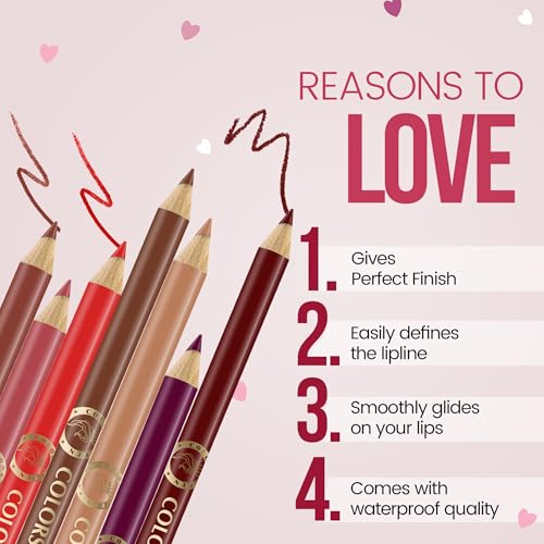 Image of Colors Queen Matte Lip Liner Pencil Combo Pack of 2 | Non Transfer Formula For Professional Makeup | Lip Liner Pencil Waterproof (Pack of 2 Combo 7)
