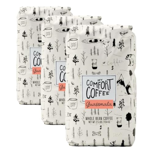 Image of Mt. Comfort Coffee Guatemala Medium Roast, 2.5lb - Sourced From Small, Guatemalan Coffee Farms - Flavor Notes of Chocolate & Caramel - Roasted Whole Beans (Pack of 3)