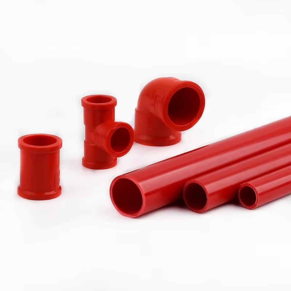 Tubo UPVC Rosso Da 2 Pezzi, Lunghezza 50 Cm (20/25/32/40/50 Mm) – Raccordi For Impianti Idraulici Fai Da Te, Acquari, Sistemi Di Irrigazione Esterni(PVC Pipe,40mm(2pcs))