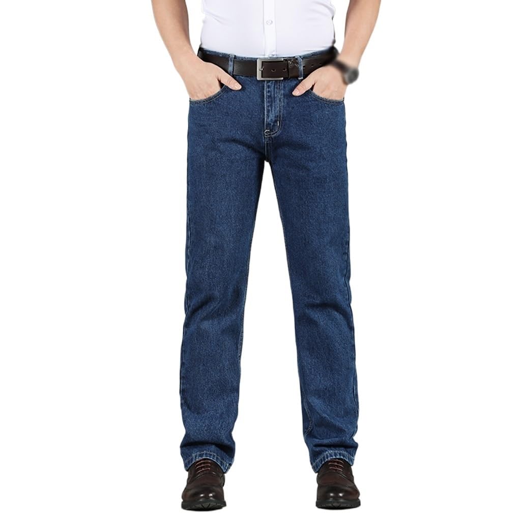 Do Not Stretch Regular Fit Jeans Business Jeans Solid Color Pants