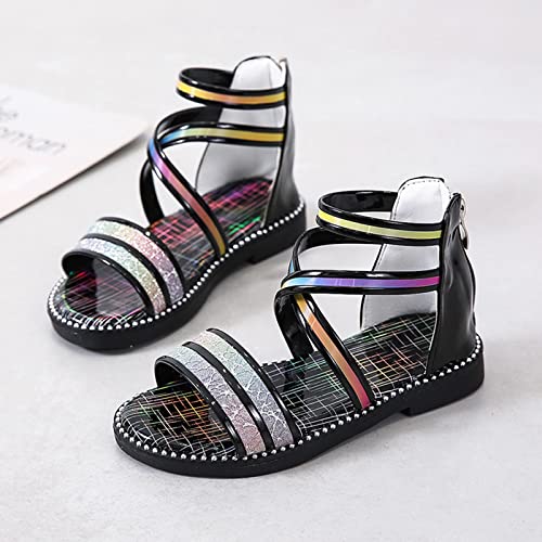 Shoes for Kids,Girls Sandals with Zipper Strappy Sandals Toddler Princess Shoes Dress Shoes 2-12 Years3