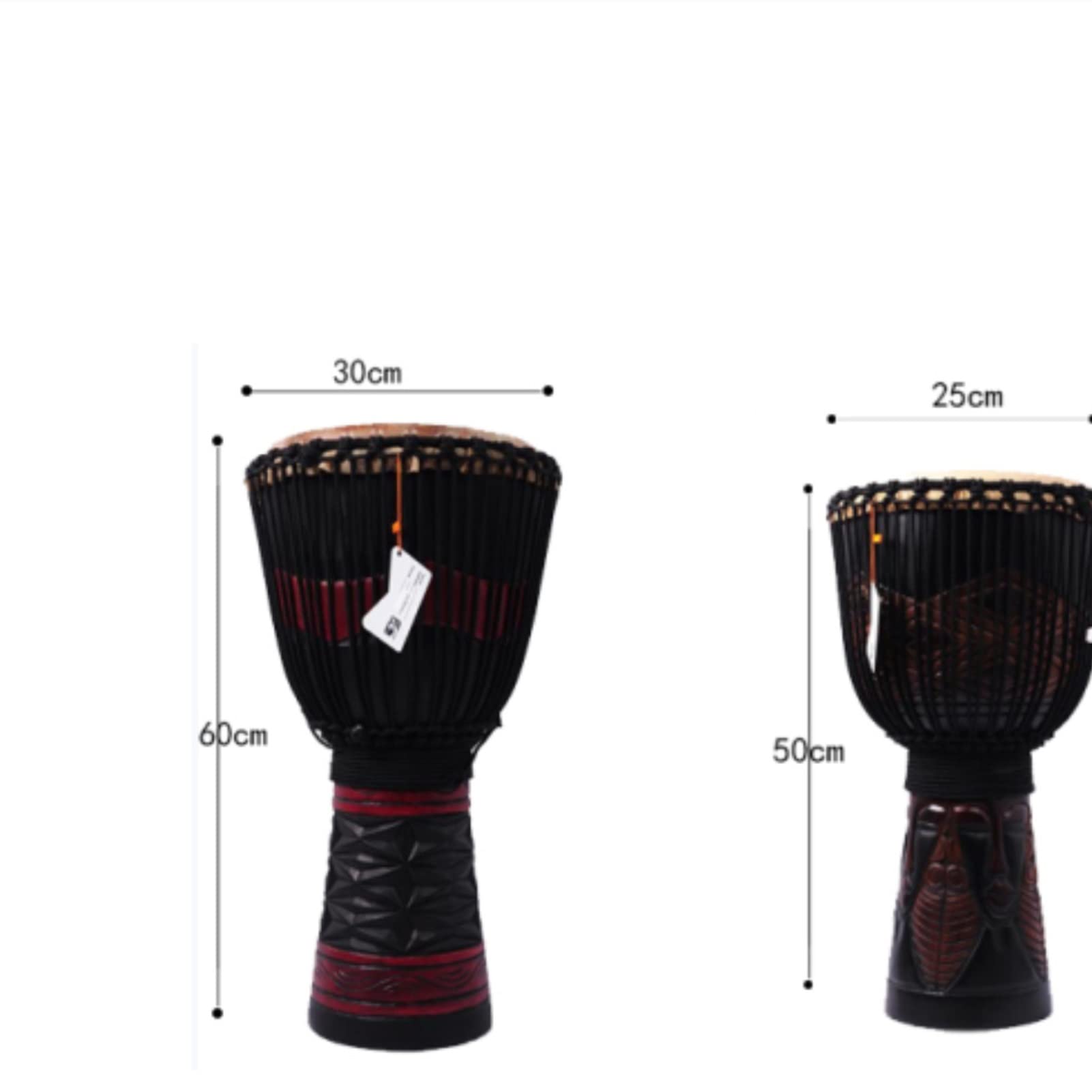 FLFL Djembe Tambor 10 Pulgadas 12 Pulgadas Djembe Toda La Madera Tallada Tallada De Piel De Cabra Percusión para Adultos Y Niños (Color : 10 Inch)