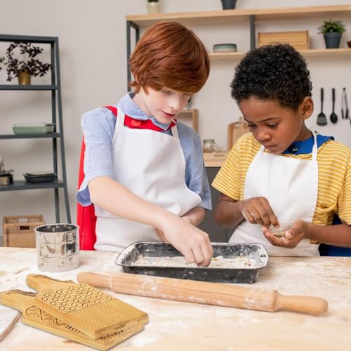 4 Stück Holz Pasta Maker Gnocchi Board Schnell Gnocchi Stripper und Paddel Hausgemachte Pasta Garganelli Spaghetti Maker Werkzeug für Pasta Maker Küche Geschenkideen