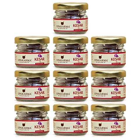 Upakarma Certified Natural, Pure and Organic Finest A++ Grade Kashmiri Kesar / Saffron Threads Mega Pack 2 Gram - Pack of 10 Cover