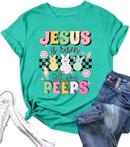 Image of LAZYCHILD Women Easter Teacher Shirts: Funny Treat All with Kindness T-Shirt Bunny Rabbit Tee Tops
